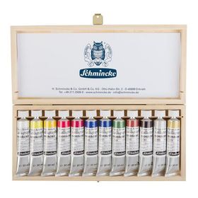Schmincke Calligraphy Artist Ahşap Kutu 12x20 ml Guaj Boya Seti