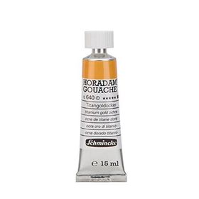 Schmincke Horadam Gouache No:640 Titanium Gold Ochre Artist Seri 1 15 ml Guaj Boya