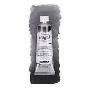 Schmincke Kohle Liquid Charcoal Sıvı Kömür 35 ml Grape Seed Black Füzen Kalem