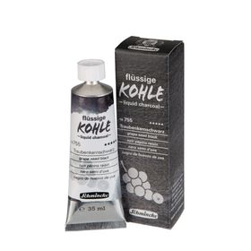 Schmincke Kohle Liquid Charcoal Sıvı Kömür 35 ml Grape Seed Black Füzen Kalem
