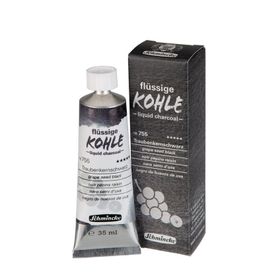Schmincke Kohle Liquid Charcoal Sıvı Kömür 35 ml Grape Seed Black Füzen Kalem