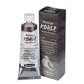 Schmincke Kohle Liquid Charcoal Sıvı Kömür 35 ml Peach Stone Black Füzen Kalem