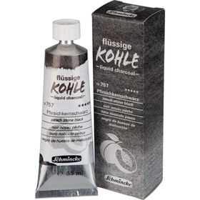 Schmincke Kohle Liquid Charcoal Sıvı Kömür 35 ml Peach Stone Black Füzen Kalem