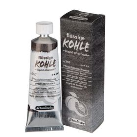 Schmincke Kohle Liquid Charcoal Sıvı Kömür 35 ml Peach Stone Black Füzen Kalem