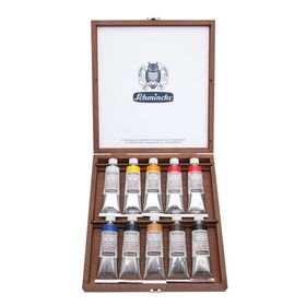 Schmincke Mussini Ahşap Kutu 10 x 35 ml Tüp Yağlı Boya Seti
