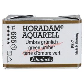 Schmincke Seri 1 665 Green Umber Horadam Aquarell Artist Tam Tablet Sulu Boya