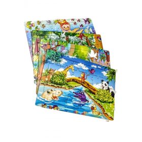 Schmülzer 30 Parça Renkli Hayvanlar Alemi 4 Adet Çocuk Eğitici Puzzle