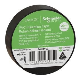 Schneider 2420103 Siyah 19 mm 20 m Pvc İzole Elektirik Bandı