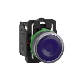 Schneider 3389110136982 Electric Çap 22 Yaylı Dönüş 1NA+1NK 220...240V Mavi Sıva Altı Eksiksiz Işıklı Buton