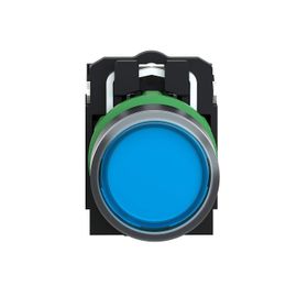 Schneider 3389110136982 Electric Çap 22 Yaylı Dönüş 1NA+1NK 220...240V Mavi Sıva Altı Eksiksiz Işıklı Buton