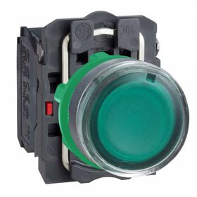 Schneider 3389110892048 Electric 22 mm Işıklı Yaylı Buton Yeşil 24V AC DC Ledli