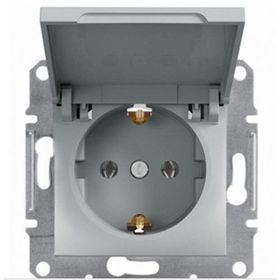 Schneider 3606480728686 Electric EPH3100161 Asfora Alüminyum Kapaklı Yan Topraklamalı Tekli Priz Çerçevesiz