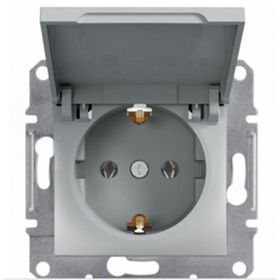 Schneider 3606480728686 Electric EPH3100161 Asfora Alüminyum Kapaklı Yan Topraklamalı Tekli Priz Çerçevesiz