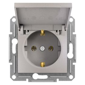Schneider 3606480728686 Electric EPH3100161 Asfora Alüminyum Kapaklı Yan Topraklamalı Tekli Priz Çerçevesiz