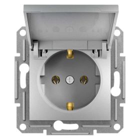 Schneider 3606480728686 Electric EPH3100161 Asfora Alüminyum Kapaklı Yan Topraklamalı Tekli Priz Çerçevesiz