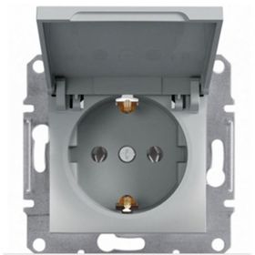 Schneider 3606480728686 Electric EPH3100161 Asfora Alüminyum Kapaklı Yan Topraklamalı Tekli Priz Çerçevesiz
