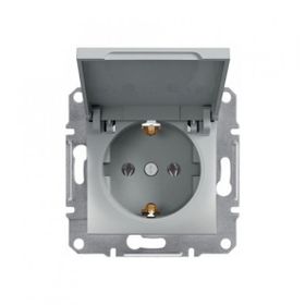 Schneider 3606480728686 Electric EPH3100161 Asfora Alüminyum Kapaklı Yan Topraklamalı Tekli Priz Çerçevesiz