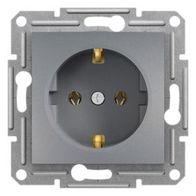Schneider 3606480730405 Electric EPH2900162 Asfora Çelik Topraklı Priz Çerçevesiz
