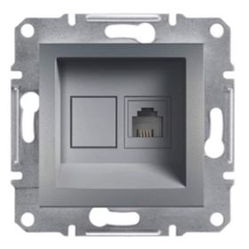 Schneider 3606480730597 EPH4100162 Asfora RJ11 Tek Çıkışlı Çelik Telefon Prizi Çerçevesiz