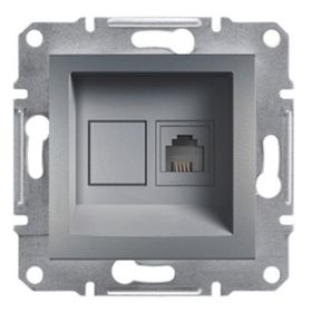 Schneider 3606480730597 EPH4100162 Asfora RJ11 Tek Çıkışlı Çelik Telefon Prizi Çerçevesiz