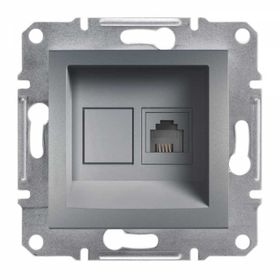 Schneider 3606480730597 EPH4100162 Asfora RJ11 Tek Çıkışlı Çelik Telefon Prizi Çerçevesiz
