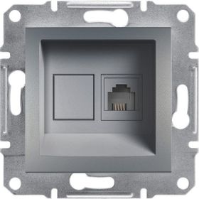 Schneider 3606480730597 EPH4100162 Asfora RJ11 Tek Çıkışlı Çelik Telefon Prizi Çerçevesiz