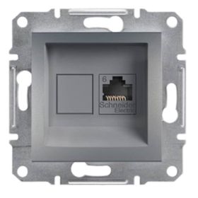 Schneider 3606480730641 Electric Eph4700162 Asfora Çelik Tekli Rj45 Cat6 Utp Telefon Prizi