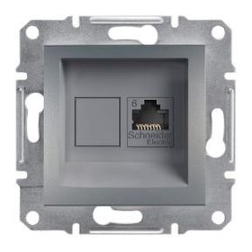 Schneider 3606480730641 Electric Eph4700162 Asfora Çelik Tekli Rj45 Cat6 Utp Telefon Prizi