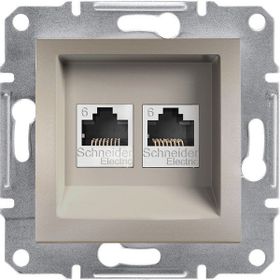 Schneider Asfora Bronz Ikili RJ45 Cat6 Priz