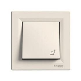 Schneider Asfora Krem Zil İşaretli Light Anahtar