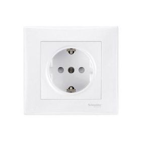 Schneider B60486048 Beyaz Asfora Topraklı Priz