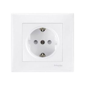 Schneider B60486048 Beyaz Asfora Topraklı Priz