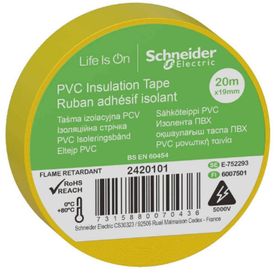 Schneider Electric 2420101 20 mt 19 mm Sarı PVC İzolasyon Bandı