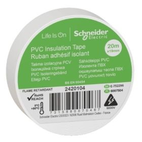 Schneider Electric 2420104 20 mt 19 mm Beyaz PVC İzolasyon Bandı