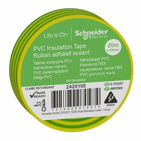Schneider Electric 2420105 20 mt 19 mm Sarı Yeşil PVC İzolasyon Bandı