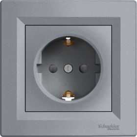 Schneider Electric Asfora Çelik Plus Çocuk Korumalı Topraklı Priz