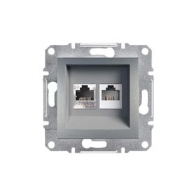 Schneider Electric Asfora Çelik Plus RJ11 RJ45 Priz