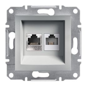Schneider Electric Asfora Plus Alüminyum RJ11 RJ45 Priz