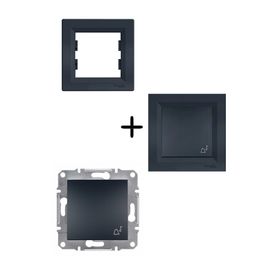 Schneider Electric EPH0800171 Asfora Plus Antrasit Zil Yaylı Çerçeveli Anahtar