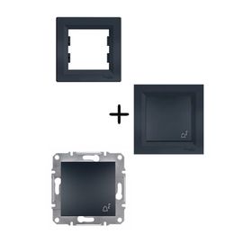 Schneider Electric EPH0800171 Asfora Plus Antrasit Zil Yaylı Çerçeveli Anahtar