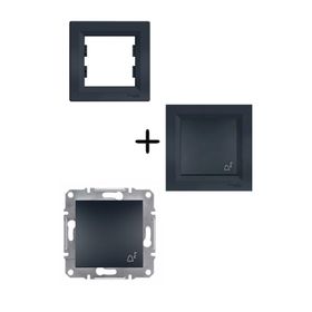 Schneider Electric EPH0800171 Asfora Plus Antrasit Zil Yaylı Çerçeveli Anahtar