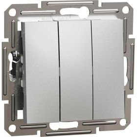 Schneider Electric EPH2100161 Asfora Alüminyum Çerçevesiz Üçlü Anahtar