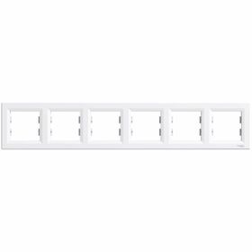 Schneider Electric EPH5800621 Asfora Beyaz 6lı Yatay Çerçeve