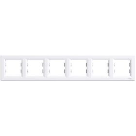 Schneider Electric EPH5800621 Asfora Beyaz 6lı Yatay Çerçeve