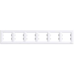 Schneider Electric EPH5800621 Asfora Beyaz 6lı Yatay Çerçeve
