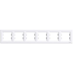 Schneider Electric EPH5800621 Asfora Beyaz 6lı Yatay Çerçeve