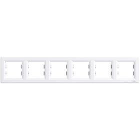 Schneider Electric EPH5800621 Asfora Beyaz 6lı Yatay Çerçeve
