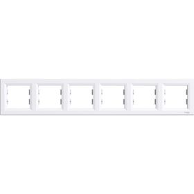 Schneider Electric EPH5800621 Asfora Beyaz 6lı Yatay Çerçeve