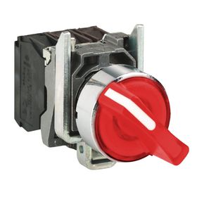 Schneider Electric XB4BK134B5 - Kırmızı Işıklı Mandal Ø22 3 Konumlu Sabit 1Na+1Nk 24V Buton