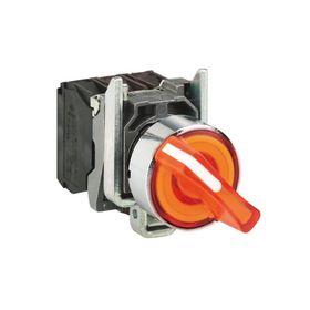Schneider Electric XB4BK135B5 - Turuncu Işıklı Mandal Ø22 3 Konumlu Sabit 1Na+1Nk 24V Buton